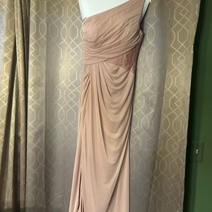 Elegant One-Shoulder Dusty Rose Dress